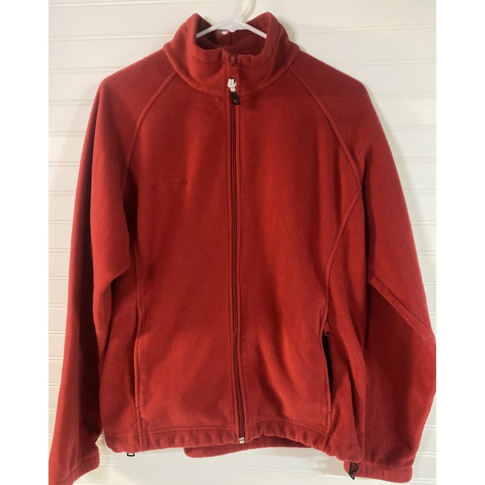 Womens Large Columbia Pullover Fleece Red Jacket size Large